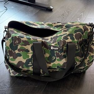 Bape Green and Brown Camouflage duffel bag